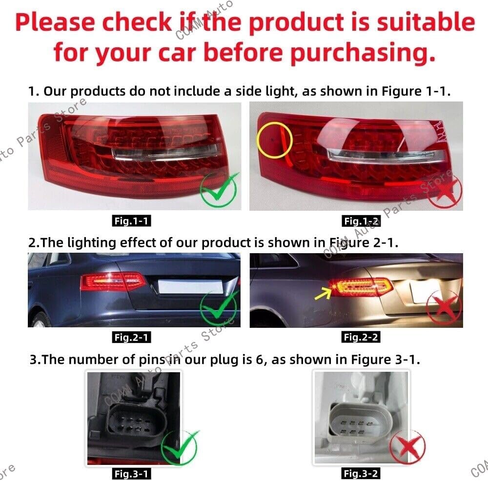 ya 4 8.24 baidi Right side outer tail light for Audi A6 C6 Sedan 2009 2010 2011 rear light 