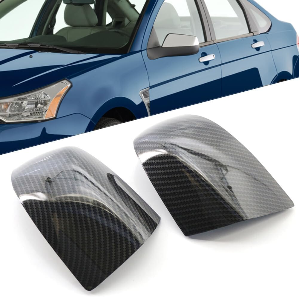 ya 11 9.14 baidifor Ford Focus MK2 2004-2008 1 Pair Wing Mirror Cap Cover Without Indicator