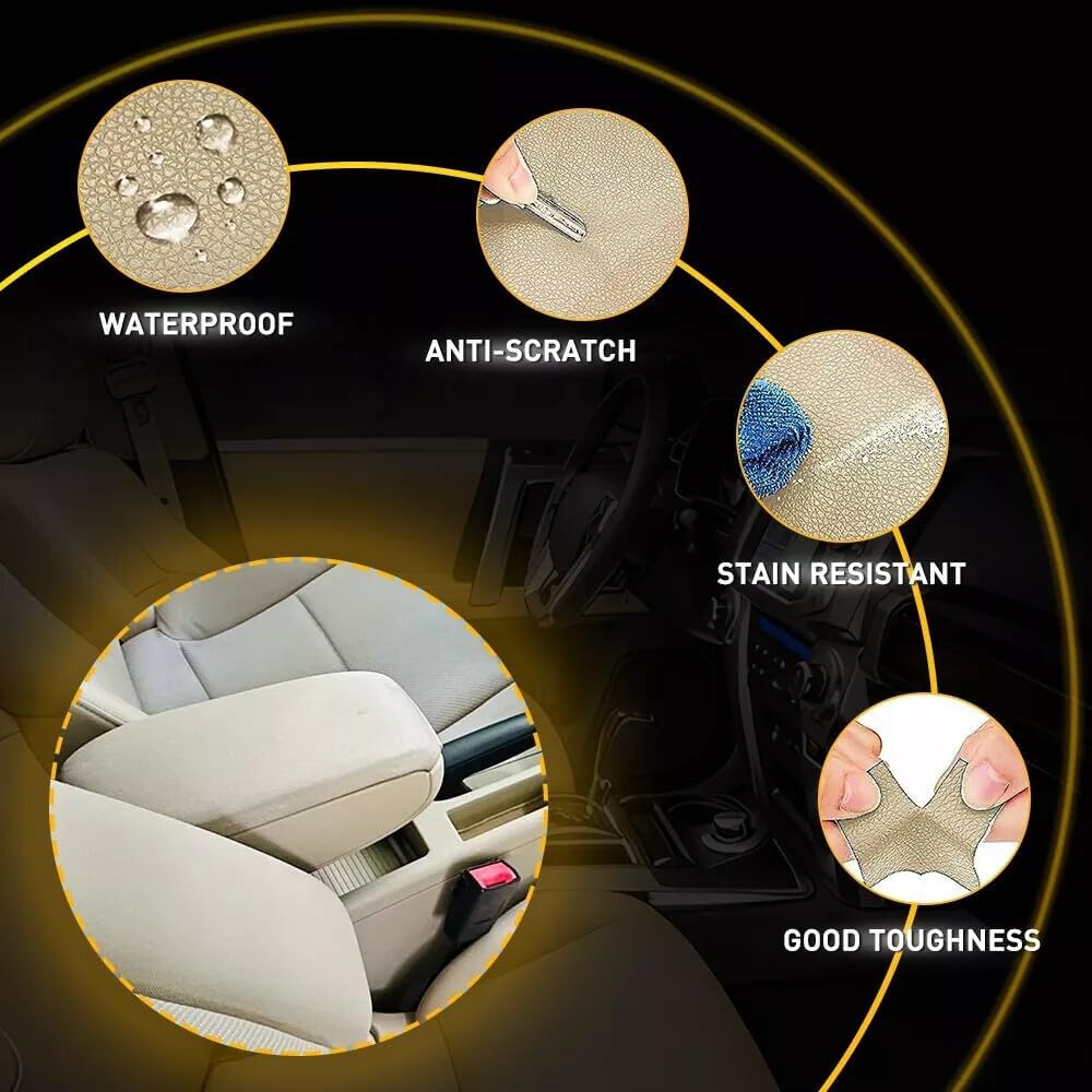 ya 4 8.14 for 2002-2008 for Audi A4 Armrest Center Box Console Lid Cover Beige Leather Replace