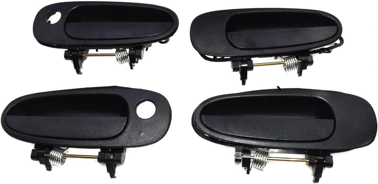 ya 2 8.15 for Toyota for Corolla 93-97 Exterior Door Handle Front and Rear Left Black 4 Pieces 