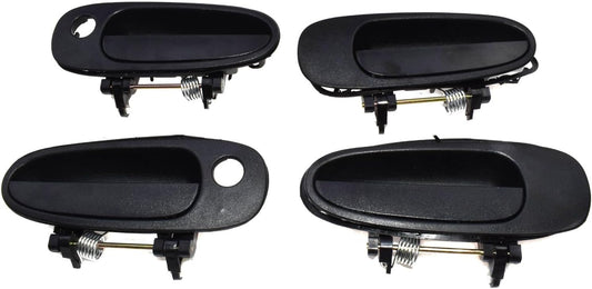 ya 2 8.15 for Toyota for Corolla 93-97 Exterior Door Handle Front and Rear Left Black 4 Pieces 