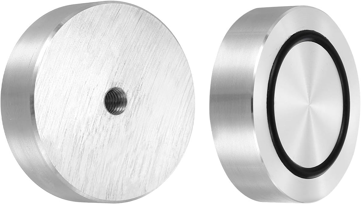 ya 26 10.21 baidi M8 55mm / 2.2 Dia 15mm Aluminum Disc Glass Top Adapter with Rubber Ring 4pcs