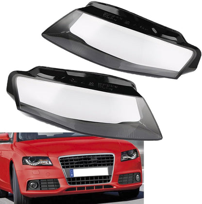 ya 7 8.24 baidi Pair Left&Right Headlight Lens Cover Clear Headlamp shell for Audi A4 2009-2012