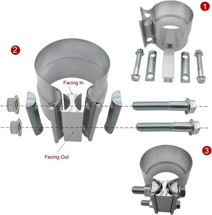 ya 6 8.24 baidi 5 inch ring joint band clamp pre ated alu for Mini zed steel 5 inch muffler clamp