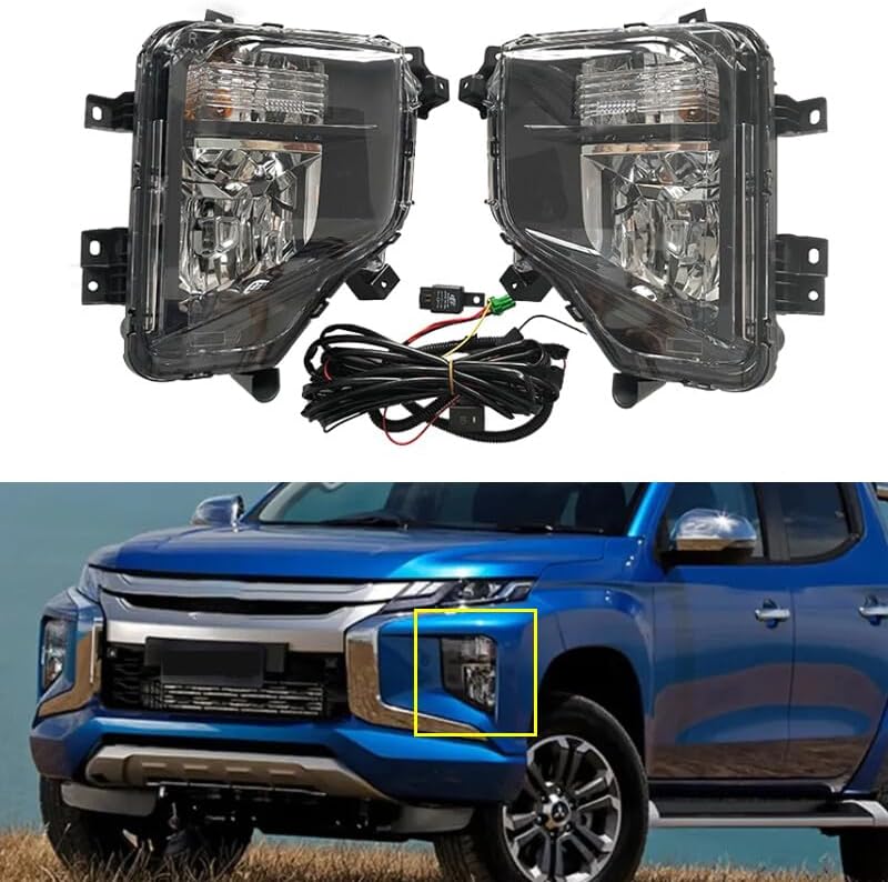 ya 4 8.10 1 Set Front Bumper Fog Lamp Assembly for Mitsubishi Triton MR L200 MY19 2019-20
