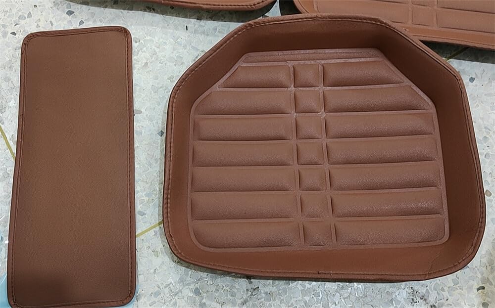 ya 4 8.10 5X Car Floor Mats Front & Rear Liner Waterproof Weather Universal Auto Mat Brown
