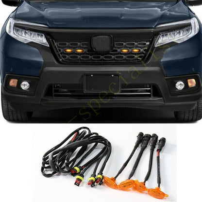 ya 7 8.24 baidi 4Pcs for Honda Passport 2019-2021 Front Grille LED Amber Light Raptor Style Trim