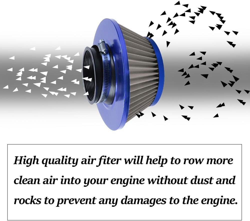ya 13 9.15 baidi 3 inch 76mm Blue Inlet Cold Air Intake Air Filter Mushroom Head