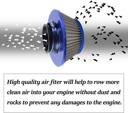 ya 13 9.15 baidi 3 inch 76mm Blue Inlet Cold Air Intake Air Filter Mushroom Head