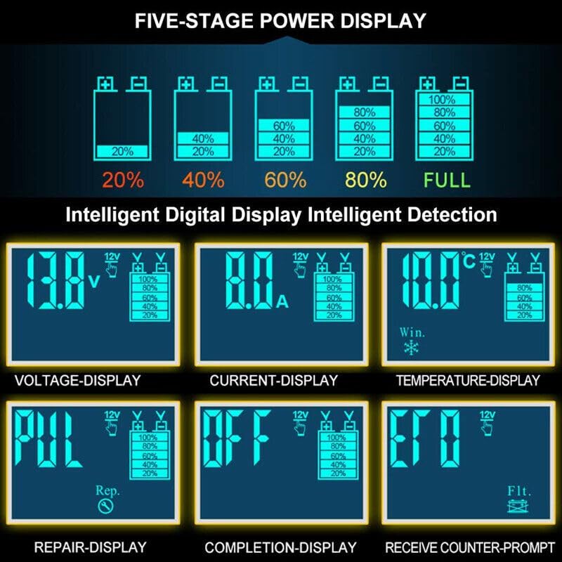 ya 6 8.24 baidi Automotive Lead Acid Battery Charger Touch Screen Pulse Repair 12/24V Battery Charger