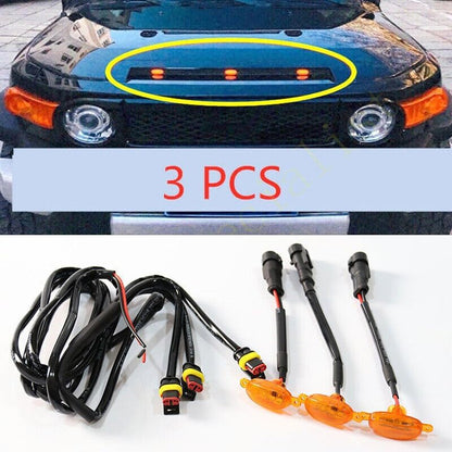 ya 4 8.10 for Toyota FJ Cruiser 2007-2014 Car Hood LED Light Raptor Style Grill Cover 3Pcs