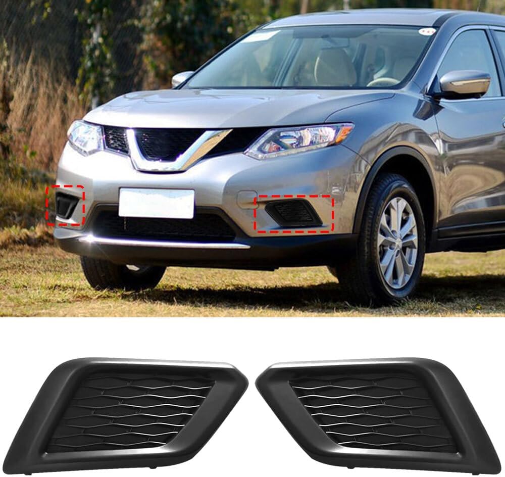 ya 4 8.24 baidi for Nissan Rogue 2014-2016 Front Bumper Insert Grille Fog Light Cover Bezel