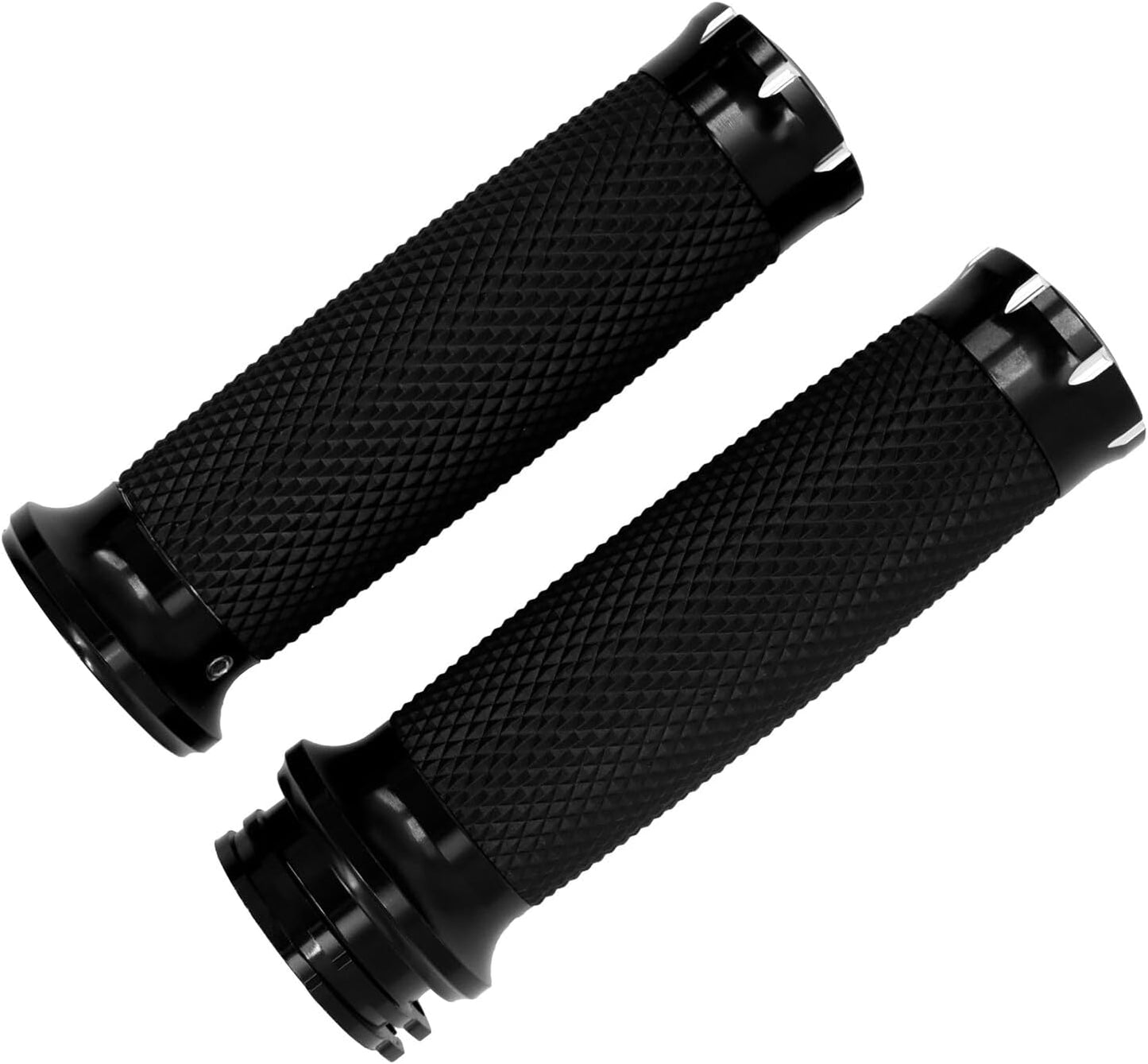 ya 6 8.24 baidi 1 Black Handle Bar Hand Grips for Harley Touring Dyna Softail Sportster 95-2022