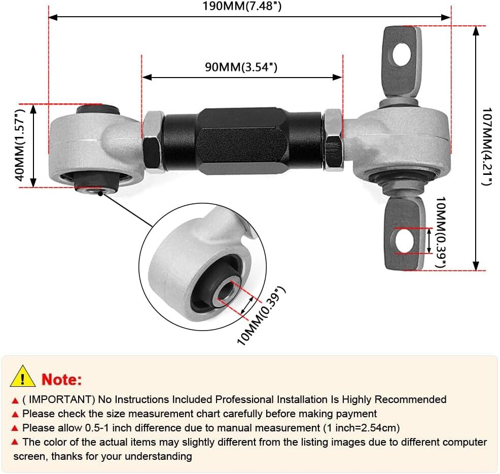 ya 13 9.15 baidi Black Lower Control Arm & Rear Camber Control Arms Kit for Honda for Civic EK 96-00
