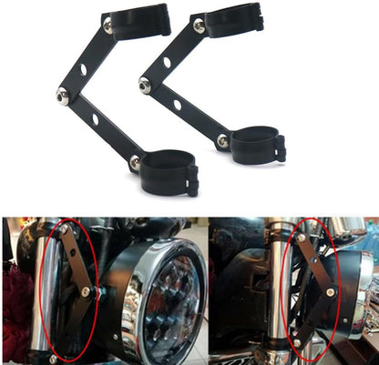 ya 6 8.14 41mm Black Metal Adjustable Headlight Indicator Mounting Fork Bracket for Harley