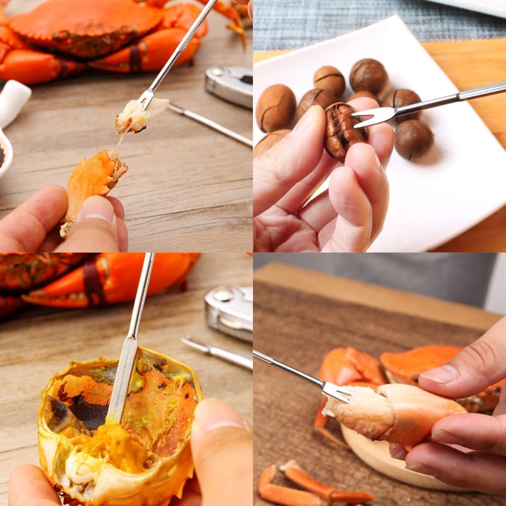 ya 14 9.20 baidi 12 PCS Multi-function Needle Travel Seafood Cracker Tool Crab Fork-1