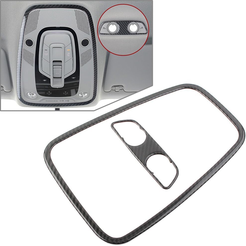 ya 9 10.24 2X Carbon Fiber Style Reading Light Cover Trim Fit for Audi A4 B9 2017-2020