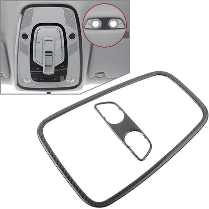 ya 9 10.24 2X Carbon Fiber Style Reading Light Cover Trim Fit for Audi A4 B9 2017-2020