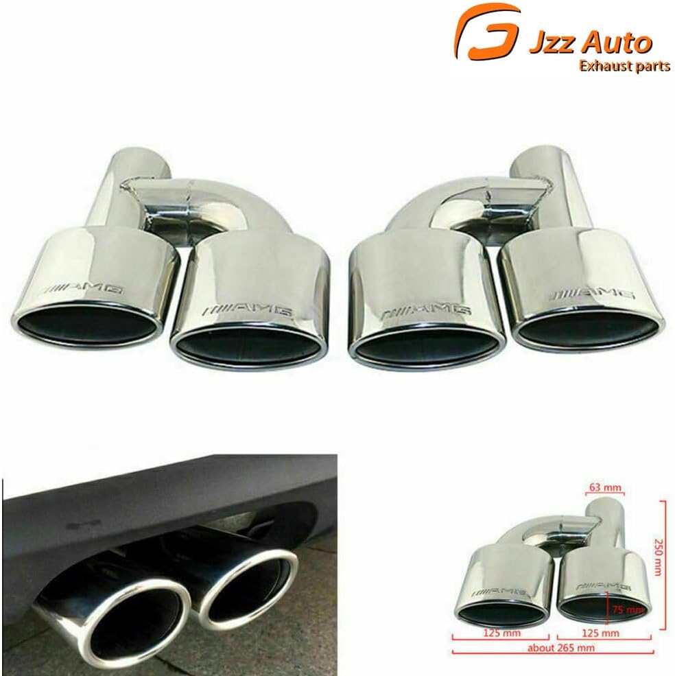ya 6 8.24 baidi Pair 2.5'' ID Engraved AMG Dual Oval End Tip for Mercedes-benz C-class