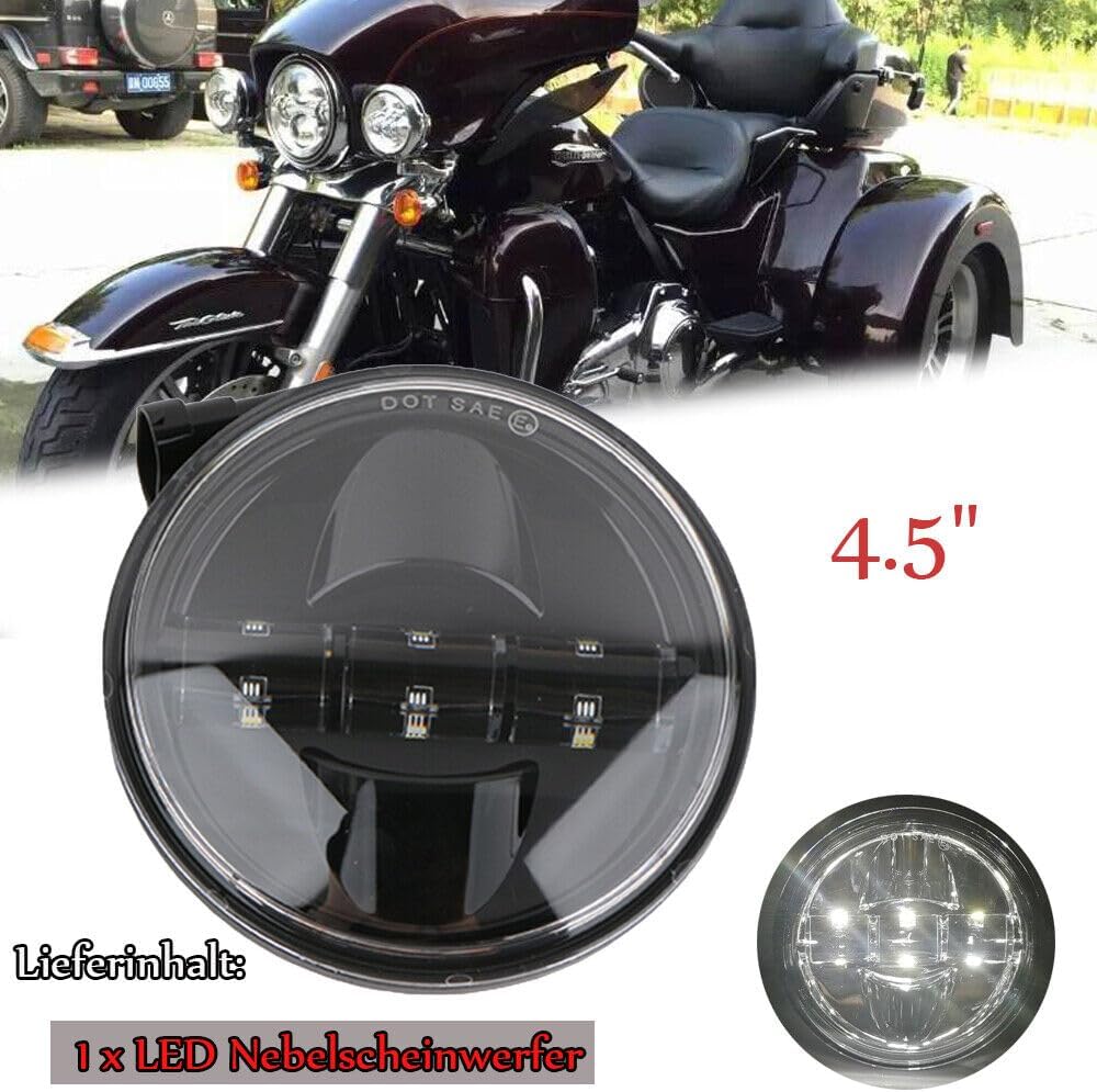 ya 4 8.14 LED Nebelscheinwerfer 4,5 Zusatzscheinwerfer schwarz f¨¹r for Harley-Davidson Dyna