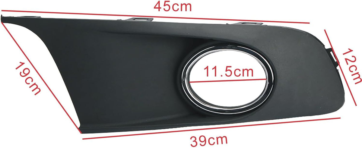 ya 4 8.10 for VW TOURAN 2010-2013 FRONT BUMPER FOG LIGHT GRILLES COVER BLACK LEFT + RIGHT