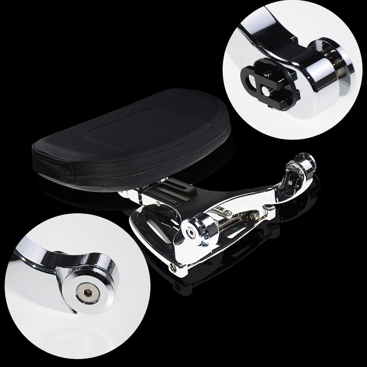 ya 6 8.24 baidi Adjustable Multi-Purpose Driver & Passenger Backrest Fit for Harley Dyna 06-17