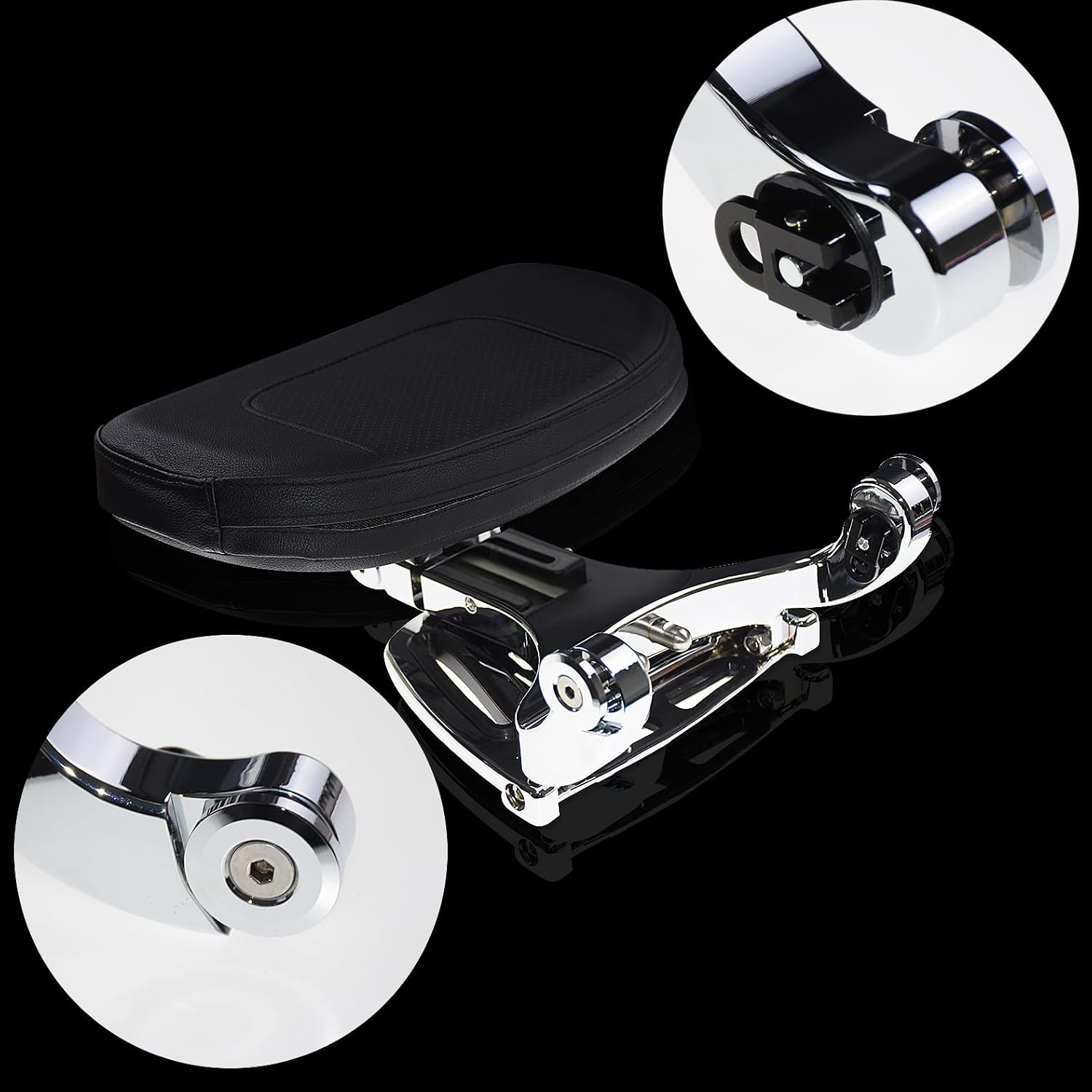 ya 6 8.24 baidi Adjustable Multi-Purpose Driver & Passenger Backrest Fit for Harley Dyna 06-17