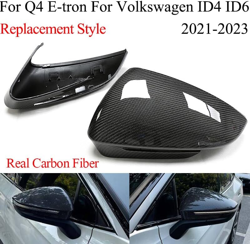 ya 11 9.14 baidiCarbon Fiber for Audi Q4 e-tron 2022+ ID4 ID6 21-23 Side Mirror Cover Replace