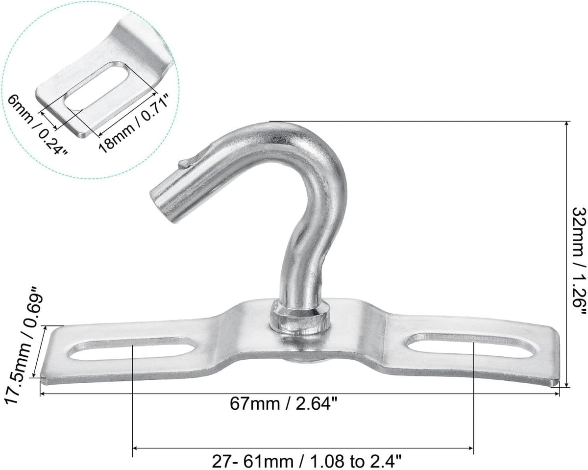 ya 26 10.21 baidi 3Pcs Pad Eye Plate Ceiling Hooks 67mm Wall Mount Hanger Galvanized Iron