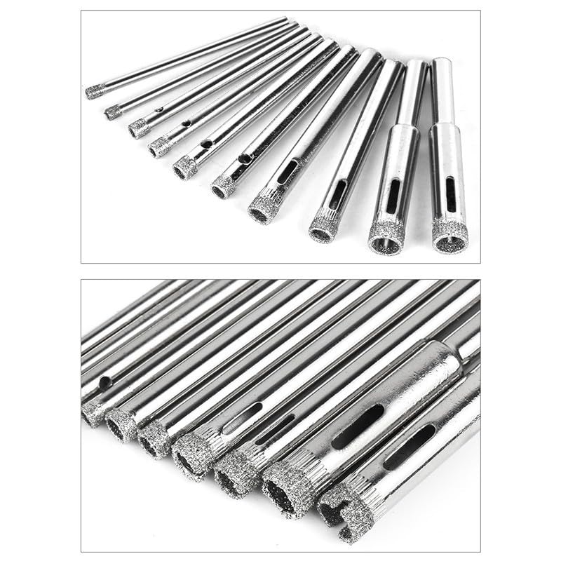 ya 28 10.13 baidi Tile Glass Marble Granite 10pcs Drills Set Workshop Diamond Coated Core Sha