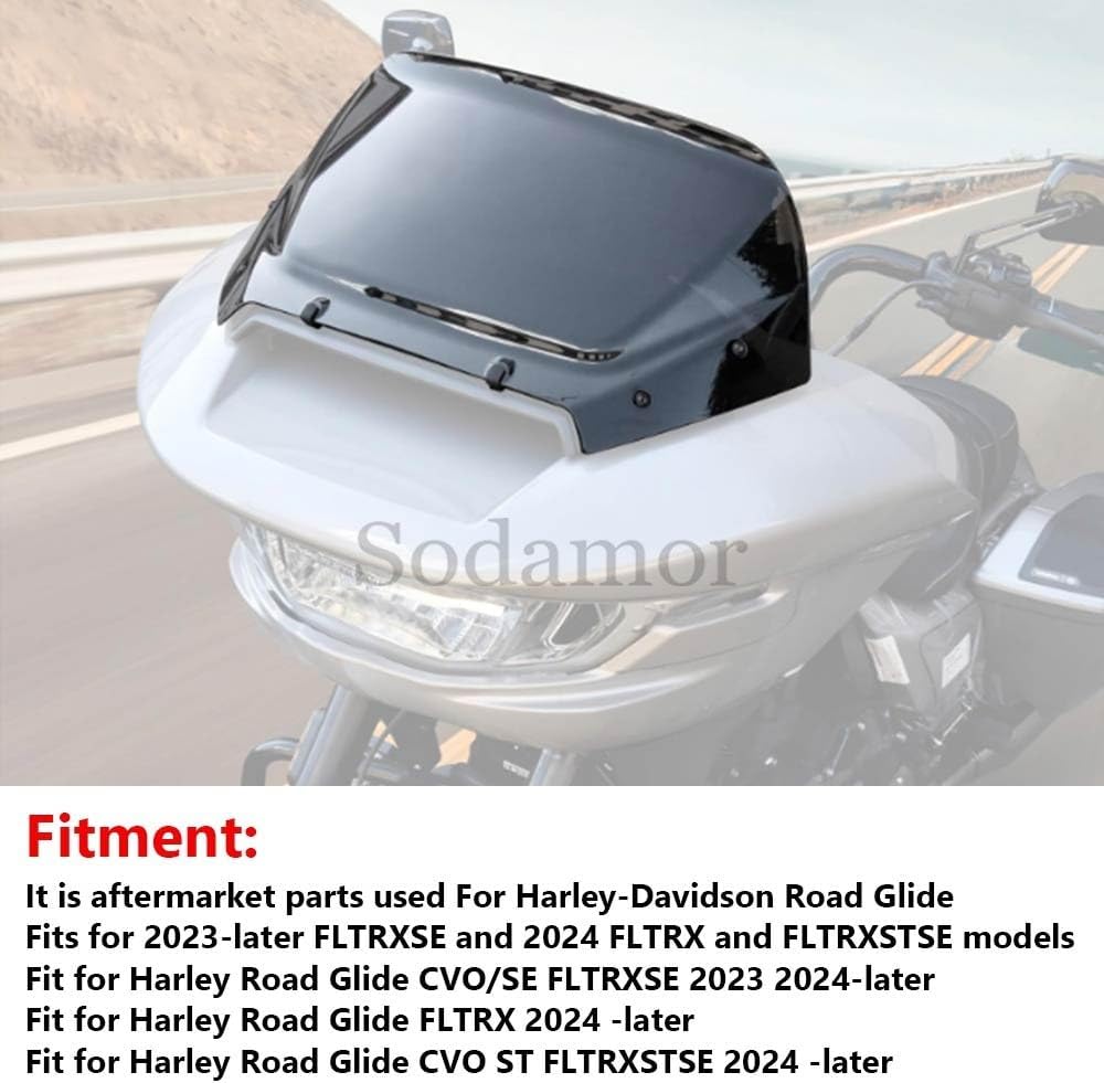 ya 23 10.7 baidi Fit for Harley Road Glide 2023-up 12'' Motorcycle Fairing Windshield Windscreen