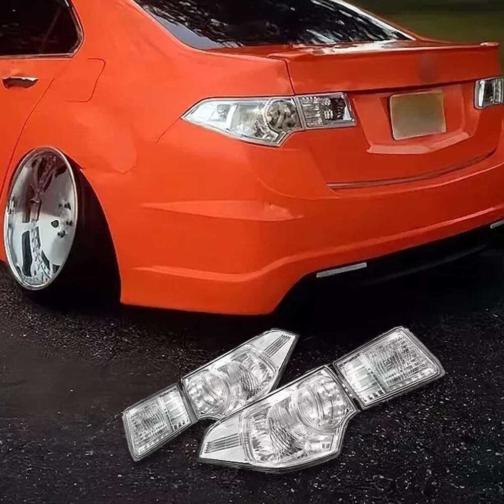 ya 13 9.15 baidi 4pc Crystal Clear Lens Brake Tail Light Turn Signal Cover For TSX CU2/CW2 09-14