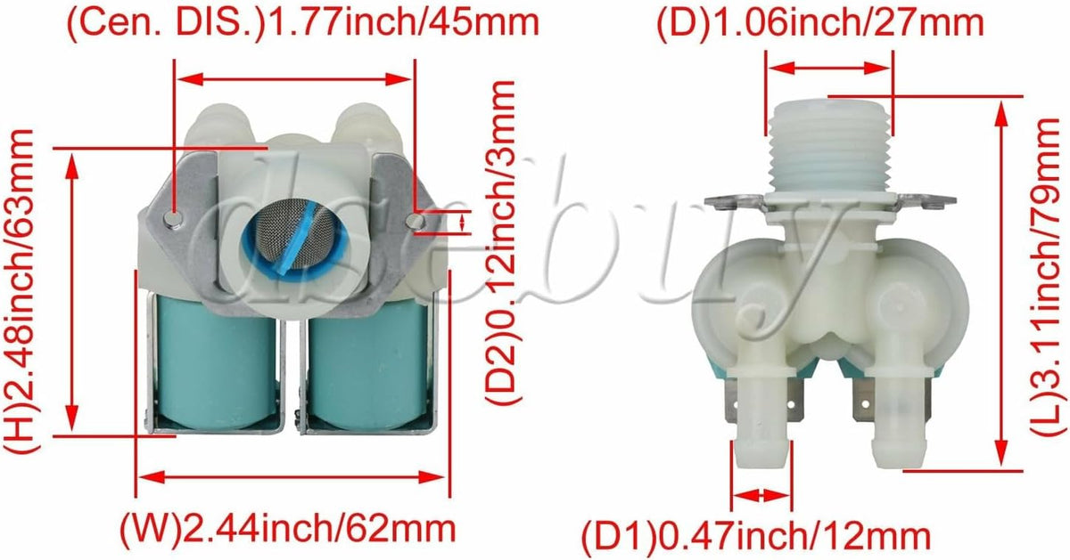 ya 26 10.21 baidi 3x Washer Cold Water Inlet Valve DC62-30312J Replacement for