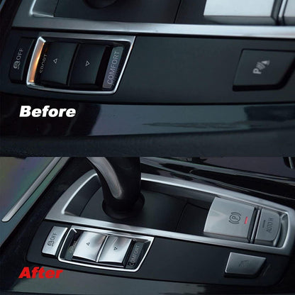 ya 8 8.24 baidi 5pcs Handbrake Gear Shift Panel Side Switch P Button Cover for BMW 5 6 Series X3