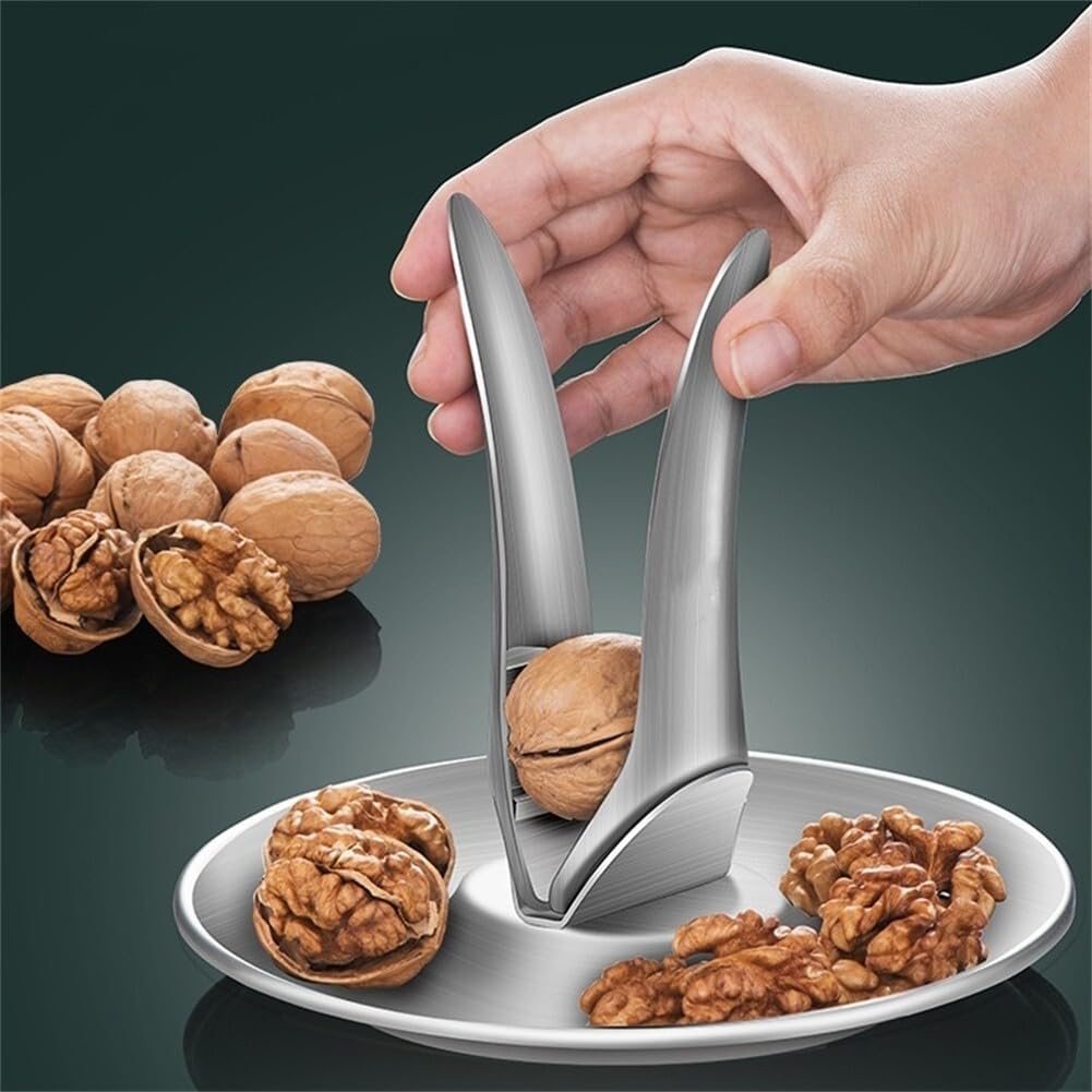 ya 14 9.20 baidi Stainless Steel Nutcracker Press Nut Pecans Walnut Clip Kitchen Cracker Tool New-1