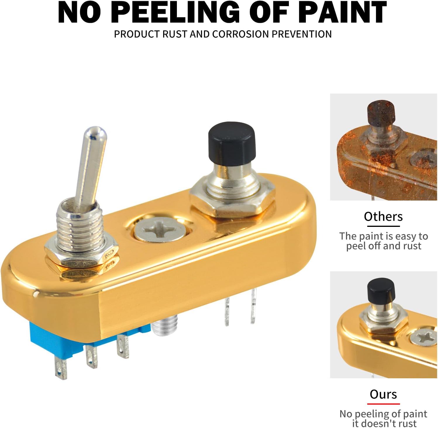 ya 4 8.24 baidi Gold for Mini Control Toggle Push Switch ON/OFF Button For Universal 1 Handlebar