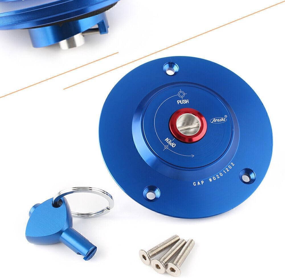 ya 5 8.24 baidi Fuel Filler Cover Gas Tank Cap w/Key for Suzuki GSXR1000/600 750 Hayabusa Blue