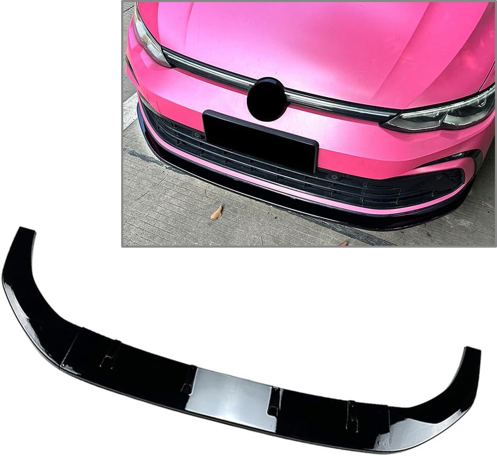 ya 2 8.15 Front Splitter Spoiler Lip Body Kit Fit for VW for Golf MK8 GTD GTE R R-Line Glossy