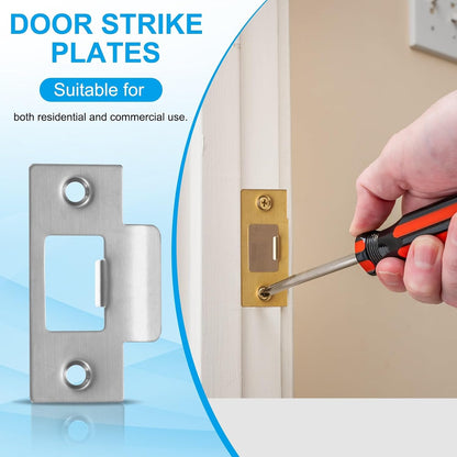 ya 26 10.21 baidi 4 Pcs Door Strike Plates T Cam Block Latch Strike Door Locks Plate Silver