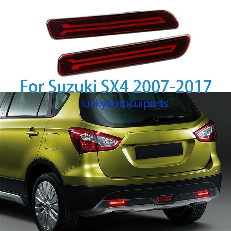 ya 4 8.14 2pcs LED Rear Bumper Light Reflector Brake Tail Fog Light for Suzuki SX4 2007-2017