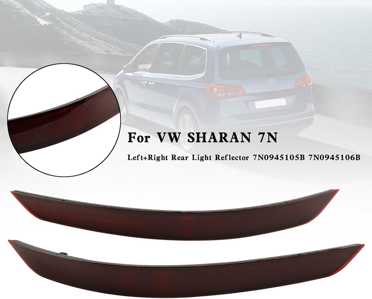 ya 10 9.16 zhengce L+R Rear Light Reflector 7N0945105B 7N0945106B for VW SHARAN 7N