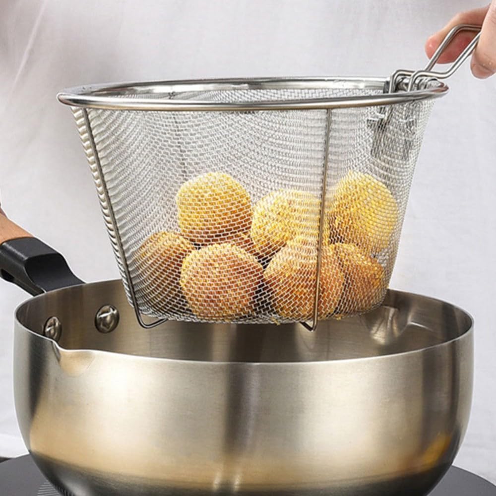 ya 14 9.20 baidi 2 Pcs Chip Pan Fryer Basket Frying Hookup Food Noodle Strainer Tool Useful-1