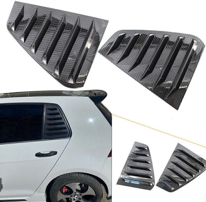 ya 4 8.14 2x Rear Triangular Window Louvers Scoop Carbon Fiber Style Fit for VW for Golf 7