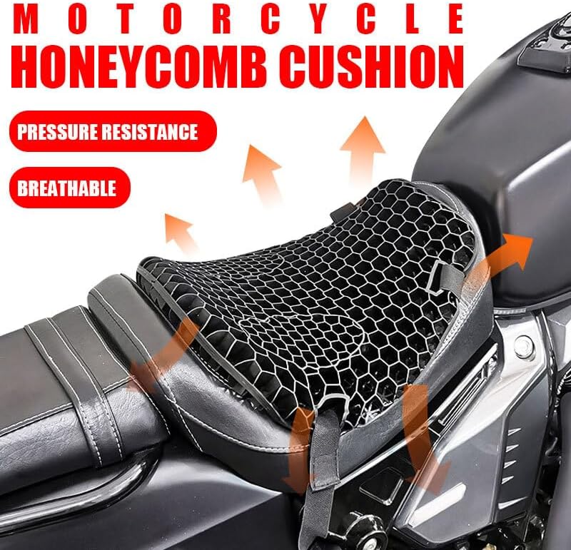 ya 5 8.24 baidi Motorcycle Comfort Gel for SEAT Cushion Cover Honeycomb Pillow Pad Pressure Relief