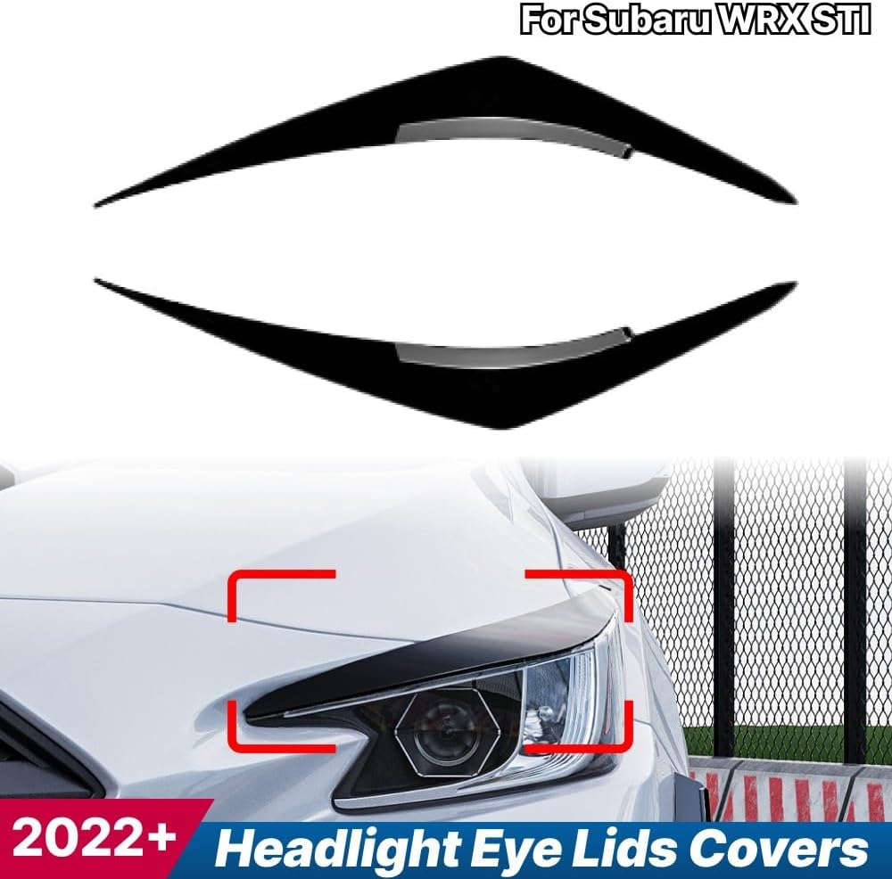 ya 2 8.15 1 Pair Gloss Black Tape-On Headlight Eye Lids Covers for for Subaru WRX STI 2022+