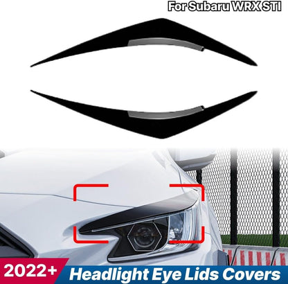 ya 2 8.15 1 Pair Gloss Black Tape-On Headlight Eye Lids Covers for for Subaru WRX STI 2022+