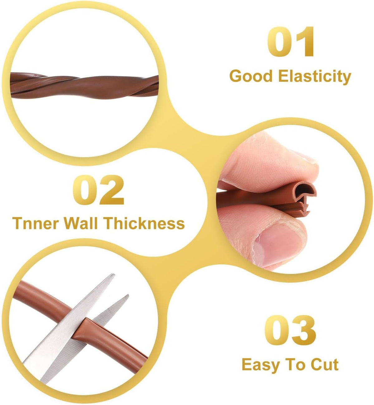 ya 26 10.21 baidi Window Weather Stripping Door Seal, 5/16 Wide Kerf Mount,5m, Brown