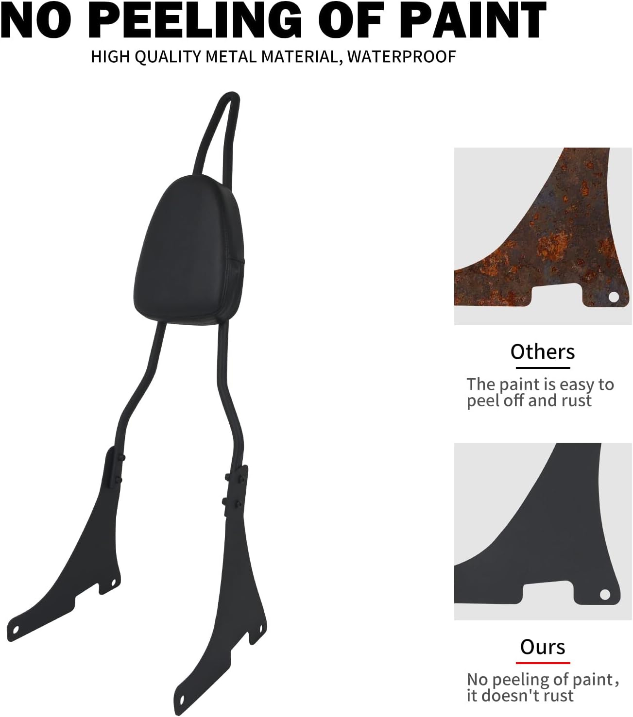 ya 6 8.24 baidi Black Passenger Backrest Sissy Bar for Harley Dyna Low Rider Street Bob 06-2017