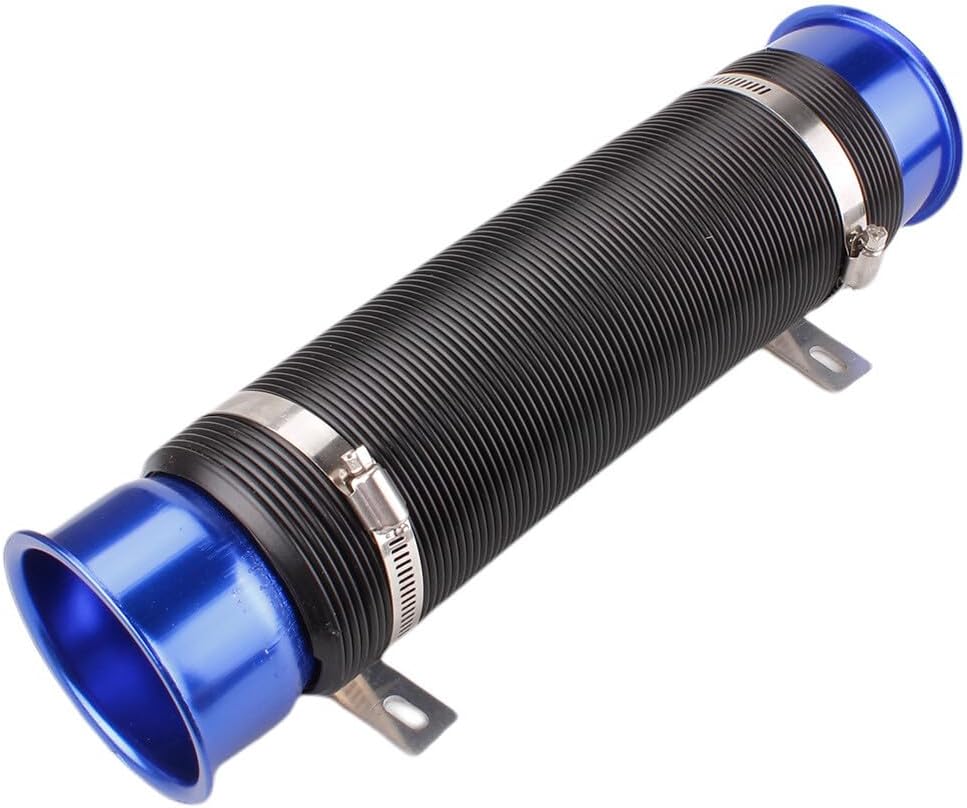 ya 10 9.16 baidi 3 Inch 76mm Flexible Automotive Cold Air Intake Hose Filter Tube Telescopic Tube Blue -