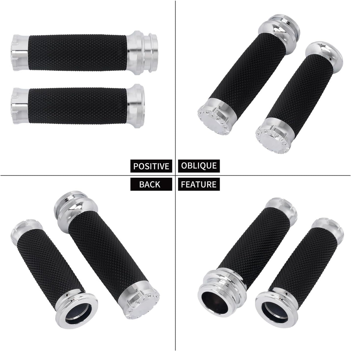 ya 11 9.14 baidiChrome Electronic Throttle 1 Hand Grips for Harley Touring Electra Glide 08-24